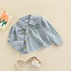 Sweats à capuche Sweats Toddler Enfants Bébés Filles Déchiré Denim Vestes De Mode À Manches Longues Bouton Vers Le Bas Distressed Jean Vestes 16T 230223