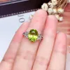 Anelli a grappolo Anello con peridoto naturale e reale Argento sterling 925 Gioielleria raffinata all'ingrosso Pietra preziosa 8 10mm