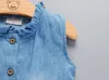 Mädchen Kleider Sommerkleid Prinzessin Outfits ärmellose Denim Kleinkind Baby Mädchen solide KleidRock