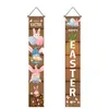 Feestdecoratie gelukkige paas welkom veranda bord bunny deur hangende banner veer indoor outdoor home y2302