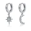 Estudio Exquisito S925 Pendientes de plata esterlina Fashion Creative Zircon Ladies Ear Studs Pends Star Moon Jewelry Kofo 230223