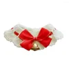 Dog Collars Practical Pet Collar Fine Weaving Workmanship Dress-up Woolen Yarn Fashion Cat Bow With Bell