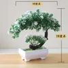 Kwiaty dekoracyjne 2pcs 19x19 cm akcesoria domowe dekoracja zielona eukaliptus drzewo sztuczne rośliny bonsai sypialnia salon