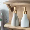 Fashion Bath Tools Dispenser di sapone liquido da 280 ml Bagno in ceramica per hotel Bottiglie vuote di shampoo Bottiglia in lattice