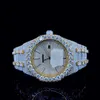XME9 High Quality Fashion Iced Out WatchMens Wrist Luxury Round Cut Lab Gr DU D9Q8