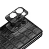 Подлинный кожаный крокодил тонкий корпус для Oppo Найти N2 Flip N2 Alligator Retro Business Armor Back Cover