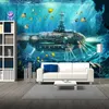 Bakgrundsbilder Anpassade stora väggmålningar 3D Stereo Submarine Underwater World Po Wall Papers Tyg för barnrum sovrumsdekor som täcker