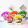 Decoratieve bloemen 2 stks 19x19cm Home Accessoires Decoratie Groene eucalyptus boom kunstmatige planten bonsai slaapkamer woonkamer planta's