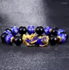 Strand Moda Mudança Color Pixiu Bracelet Natural Stone Riquedada Símbolo Mascote Religioso