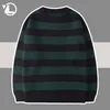 Camisetas masculinas suéter de malha listrado homens mulheres vintage tate langdon suéteres soltos harajuku verde quente etono jumper pulôver unissex casual 230223