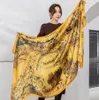 Kvinnors badkl￤der wrap Silk Touch Cape Scarf Bandana Long Shawl Satin Hijab Beach Bikini Cover Ups Chinese Landscape Painting Print 180*90cm