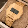 Avanadores de pulso Bobo Bird Designe Digital Wristswatch Men Night Vision Bamboo Assista Masculino LCD Relógios Exibir Exibição de Natal 230223