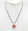 Choker Qingmos Red Natural Coral & White Pearl 17-19" Pendant Necklace For Women With 28mm Metal Round Free Cord-nec6392 Ship