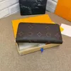 Diseñador Cremallera WALLET Carteras Hombres Zippy Long Canvas Key Bolsa Monedero Mujer Monedero Titular de la tarjeta Funda de cuero con caja Bolsa de polvo 235a