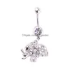 Navel Bell Button Rings D0893 Butterfly Belly Ring Mix Colors Drop Delivery Jewelry Body Dhgarden Dhdzu