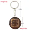 Keychains Lanyards Diy Blank Wooden Round Mama Keychain Pendant Mothers Day Gift Key Chain Keyring Drop Delivery Fashion Accessorie Dhfz5