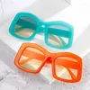 Sunglasses Unique Oversized Square Candy Color For Womne Fashion Orange Gradient Sun Glasses Female Sexy Shades Uv400 Gafas