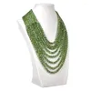 Ketens maat voor gefacetteerd 4 65 8 mm groene meerlagige snijglazen stenen handleiding Diy Design Crystal Necklace 17-25inch Gem H219