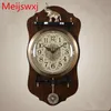 Orologi da parete 2023 Meijswxj Grande Orologio Saat Reloj Relogio De Parede Stile Europeo Legno Duvar Saati Horloge Murale Muto