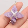 Charms Natural Stone Pendant Amethyst Winding Line Irregularity Shape For Jewelry Making DIY Necklace Bracelet Accessories