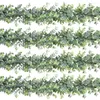 Decorative Flowers 4pcs 1.8m Artificial Vines Eucalyptus Leaves Garland Hanging Fake Greenery Plant For Wedding Backdrop Arch Wall Decor