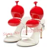 Sandalen roter Ballonleder für Frauen peep toe High Heels elegante 2023 Schuhe Kausalschnalle Gurt Lady Outfit Luxury Chic 2302237598893