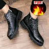 Zapatos de vestir Mocasines de charol masculino High Top Italiano Formal Brogue Oxford Boda Botas de negocios LH-60