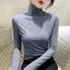 Designer Woman Knits Tees Shirts Designer Hoodie Womens Top Yoga Shirt High Couls Long Manches Femme Slim Style avec Budge Neck Tops S-3XL O2KN