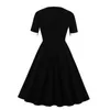 Vestidos casuais Mulheres negras Robe vestido vintage 50s 60s Rockabilly V-deco