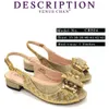 Dress Shoes 804-Gold Color shoes and bags to match fashion for Nigeria bag set women party 230223