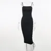 Casual Dresses Elegant Black Sleeveless Bandage Sexy Dress For Women Club Party Backless Split Robe Soiree Femme Chic