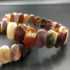 Bağlantı Zinciri Mookaite Goldstone Mavi Kum Kristal Howlite Cherry Quartz Jaspe Tiger'ın Göz Rhodorit Boncukları Streç Bilezik 7 1/2 "PWB615B G230222