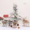 Kerstdecoraties 1,5 m PE Simulatie kunstmatige boom ceder 0,6/0,9/1,2 m vallende sneeuw flocking light desktop ornamenten decoratie