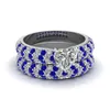 Bröllopsringar mode smycken blå rostfritt stål par engagemang valentins dag gåva