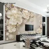 Christmas Decorations Custom Wallpaper Self-Adhesive TV Background Wall 3d Rose 8D Stickers 5D Video