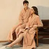 Women's Sleepwear Nightgown Flannel Men's Simplicity Plus Size Coral Fleece Couple Bathrobe Female Autumn And Winter Long Thick