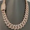 Rapperkedja hiphop smycken 24mm Miami Cuban Chain Diamond 925 Sterling Silver Iced Out Cuban Chain Men VVS Moissanite Necklace