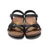 Designer de chinelos de luxo BirkinStocks Sandals Sandálias de verão Men e roupas femininas Sapatos femininos alemães Boken Sandálias de verão Blipes de salto plano com cortiça