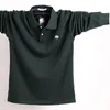 Polo da uomo Big Size 7 colori da uomo manica lunga polo autunno inverno uomo grasso moda casual sciolto cotone top tinta unita polo 230223