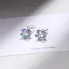 Boucles d'oreilles à tige mémoire unique délicate Cool brillant Zircon pétale doux couleur argent mode femme SEA568