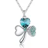 Colares de pendentes NL-00516 Jóias de moda coreana para mulheres Prazed Crystal Shamrock Colar de colar dos namorados itens de presentes do dia dos namorados