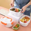 Elektriska uppvärmda lunchlådor Hem Portable Bento Food Heater Rice Container varmare servis 230222
