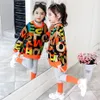 Kledingsets Kinderkleding Pak Girls herfst kleding mode casual grote kinderbrief trui leggings twopeage set 230223