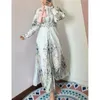 Ethnische Kleidung Elegante muslimische Frauen Hemdkleid Morocan Kaftan Langarm Türkei Dubai Print Abaya Islamisches arabisches Kleid Vestido Kleider