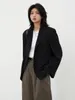 Ternos femininos Blazers chiques ven feminino blazer de peito retro sólido de manga comprida Mulher coat offictic lady tops