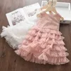 Robes de fille Été Fille Robe Bébé Girlls Dentelle Fleur Tutu Brithday Mariage Princesse Robes De Fête Enfants Enfants Élégant Robes Vêtements Z0223