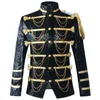 Abiti da uomo Blazer Shiny Paillettes Glitter Catena Abito militare Giacca da smoking Giacca da discoteca Stage Show Cosplay Masculino 230222