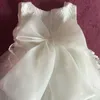 Robes de fille Robes de première communion blanches pour filles Marque Tulle Dentelle Infantile Enfant Pageant Robe de fille de fleur pour les mariages et anniversaires