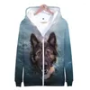 Heren Hoodies Sweatshirts Duitse Shepherd Zipper Men/Women Fashion 3D Print Harajuku pullover Long Sleeve Hoodiesmen's Patr22