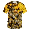 Hommes t-shirts 2023 miel abeille chemise décontracté Animal hommes T-shirts surdimensionné t-shirt homme vêtements pour hommes 3d impression à manches courtes hauts